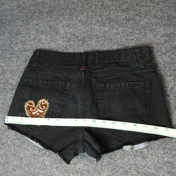 Cutoff Festival Shorts Women Size 14 Regular Black Western Cowgirl Stretch - Picture 8 of 10